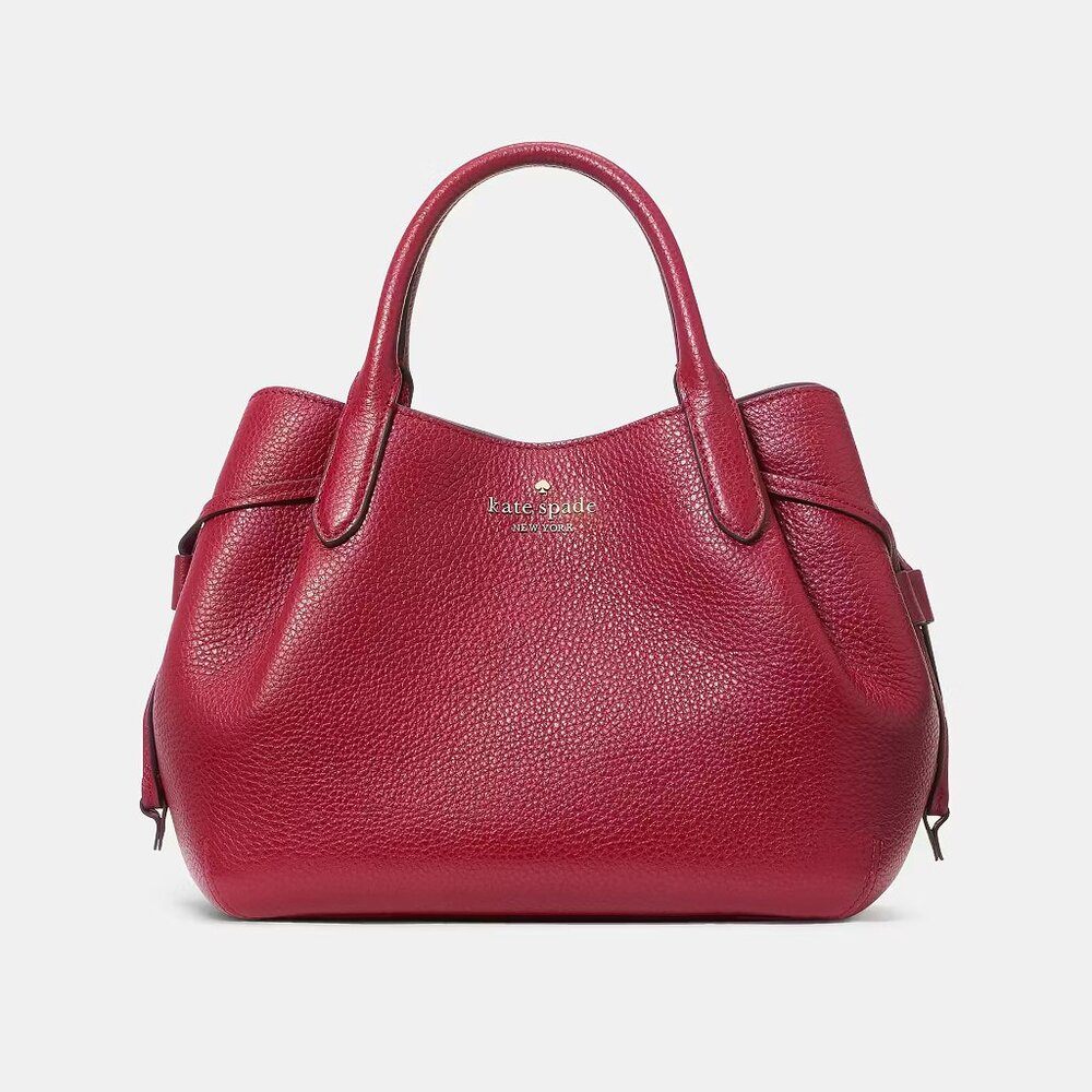 Kate Spade Dumpling Pebbled Leather Small Satchel, Red Jam NWT